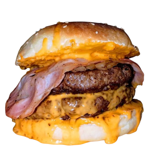 Hamburguesa con cheddar y jamón