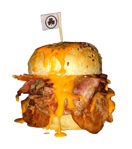 Hamburguesa con cheddar y panceta